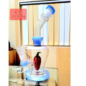10'' Chilli Showerhead Bong with Bend Neck(Weight-400gm)