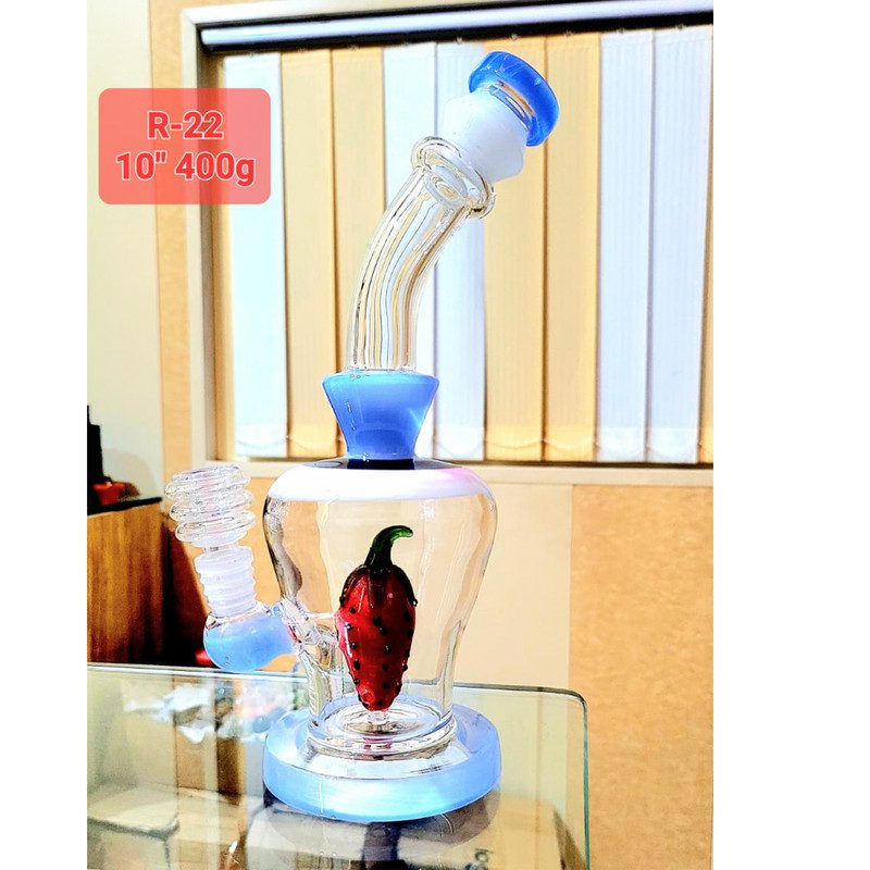 10'' Chilli Showerhead Bong with Bend Neck(Weight-400gm)